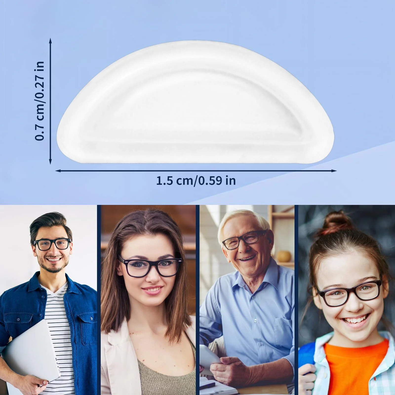 16 Pairs Silicone Anti-Slip Self-Adhesive Stick On Nose Pads for Eyeglasses 2