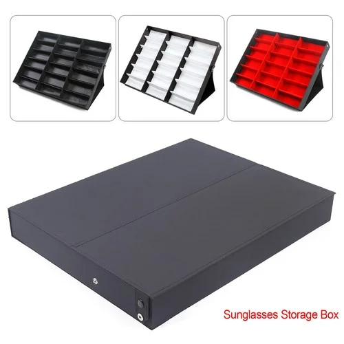 18 Slot Eyeglass & Sunglasses Organizer Display for Multiple Eyewear, 18.5 x 15