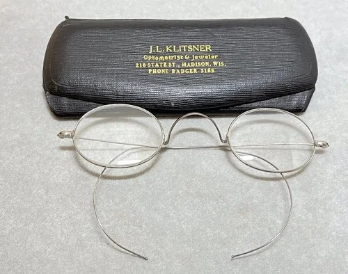 1890-1900’s Antique Rare PLATILUMINUM Wire Frame EyeGlasses (Platinum-Aluminum)