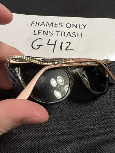 1950s Vtg Horn Rim Eyeglasses Frames Liberty Rockabilly Rhinestones For Parts 2