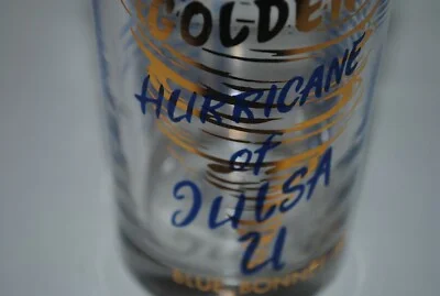 1965 Tulsa Golden Hurricane football, Bluebonnet Bowl commemorative glass, NICE 2