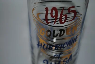 1965 Tulsa Golden Hurricane football, Bluebonnet Bowl commemorative glass, NICE 3