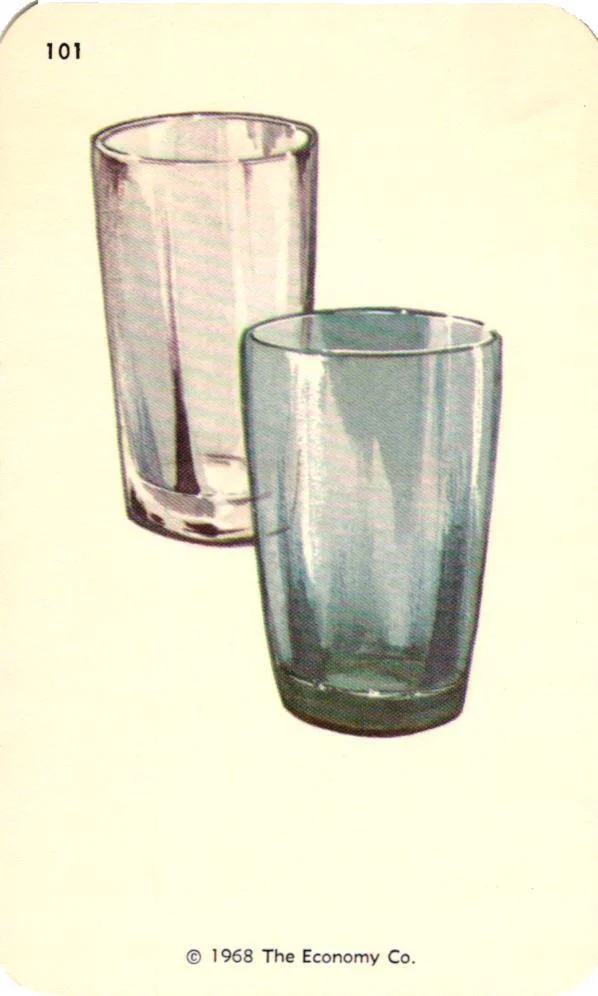 1968 Kindergarten Flash Card Glasses #101 Economy Co. Smash Book Scrapbook