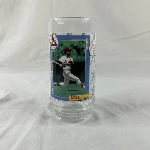 1998 St. Louis Cardinals Legendary Players Lou Brock Glass McDonald’s Coca-Cola