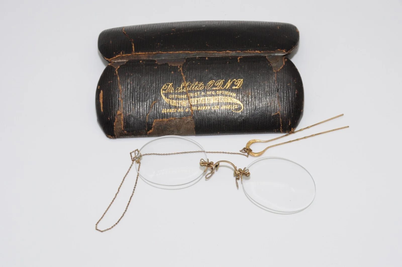 19th Century PINCE NEZ EYEGLASSES CASE -OAKLAND CA. 2