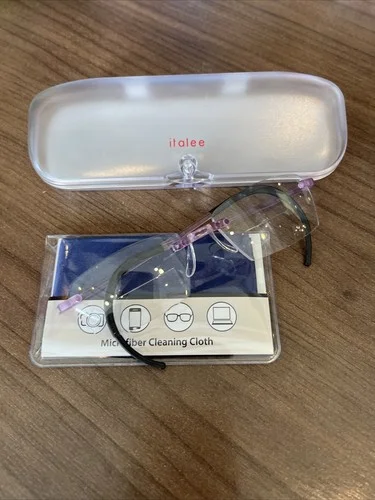 2.5 ITALEE EYEPHORICS SWISS FLEX Rimless Glasses in Lavender Cable Temples RARE 2