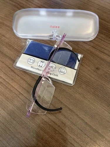 2.5 ITALEE EYEPHORICS SWISS FLEX Rimless Glasses in Lavender Cable Temples RARE 3