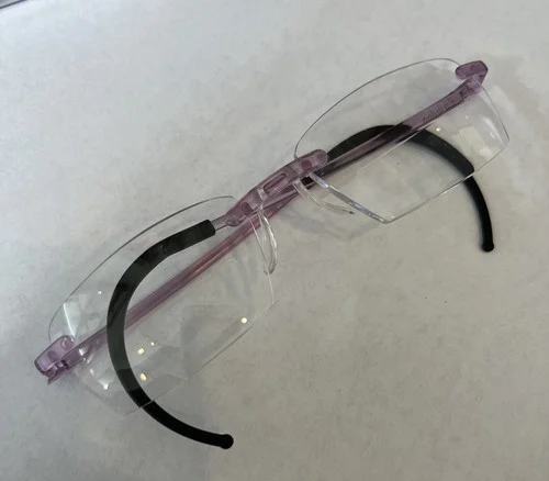 2.5 ITALEE EYEPHORICS SWISS FLEX Rimless Glasses in Lavender Cable Temples RARE 4