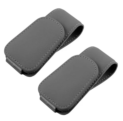2× Car Sun Visor Magnetic Leather Sunglass Holder Eyeglass Ticket Hanger Clip US 3