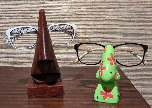 2 Eyeglass Spectacle Holder Nose Shaped Display Stand Wooden & Painted Mod 🌺 2