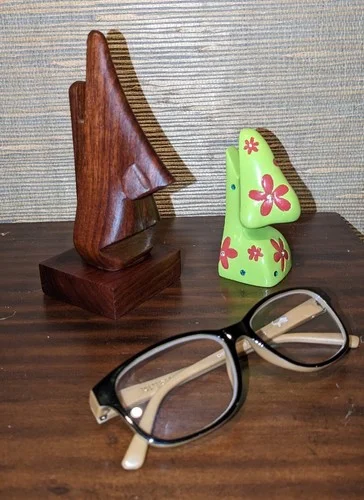 2 Eyeglass Spectacle Holder Nose Shaped Display Stand Wooden & Painted Mod 🌺 3