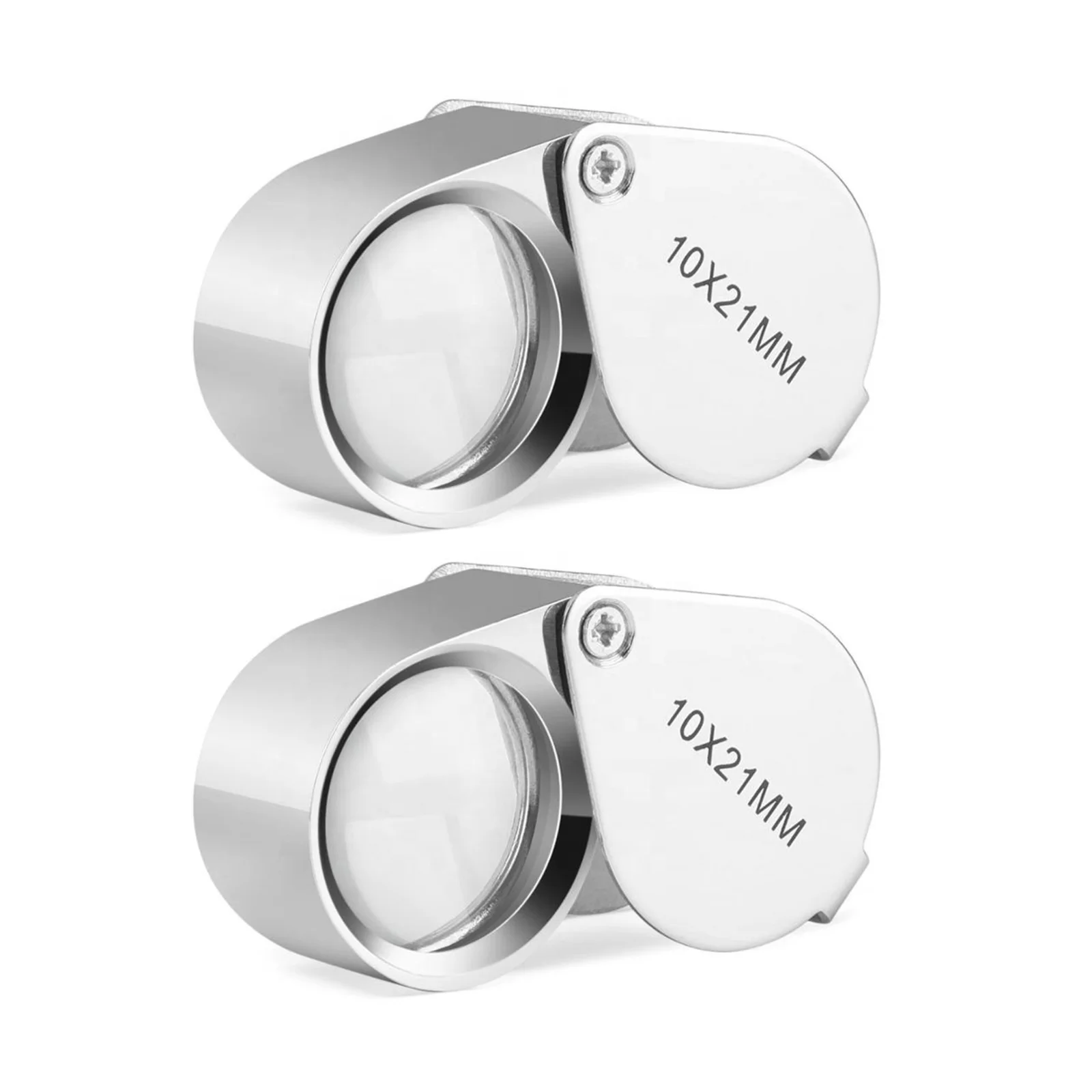 (2) Jewelers Loupe 10X Magnifying Loop Magnifier Eye Glass Pocket Coins Jewelry