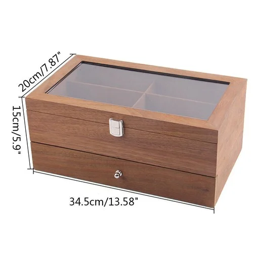 2 Layers Eyeglass Storage Display Case 12-Grids Sunglass Box Glasses Organizer 2