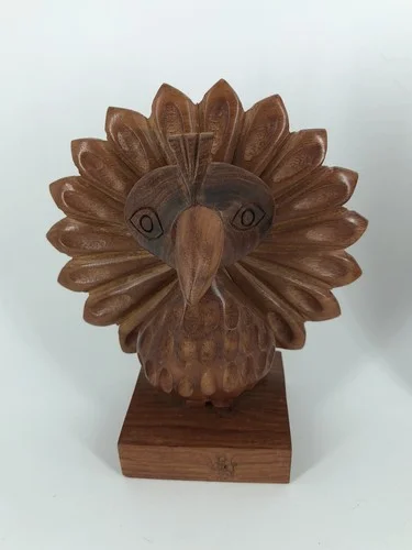 2 Matr Boomie Hoodwink Owl & Peacock Wooden Carved Eye Glass Holder 2