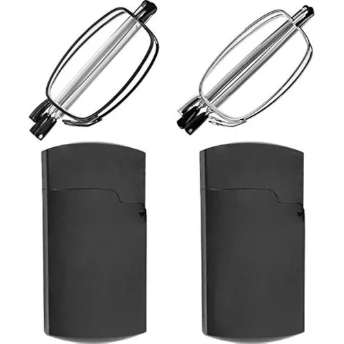 2 NEW PAIRS BLACK 2.50 adjustable magnetic bridge connect reading glasses