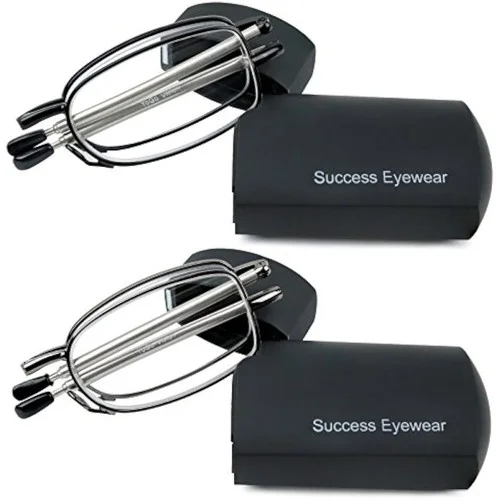 2 NEW PAIRS BLACK 2.50 adjustable magnetic bridge connect reading glasses 2