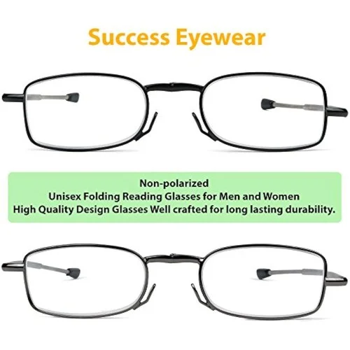 2 NEW PAIRS BLACK 2.50 adjustable magnetic bridge connect reading glasses 4