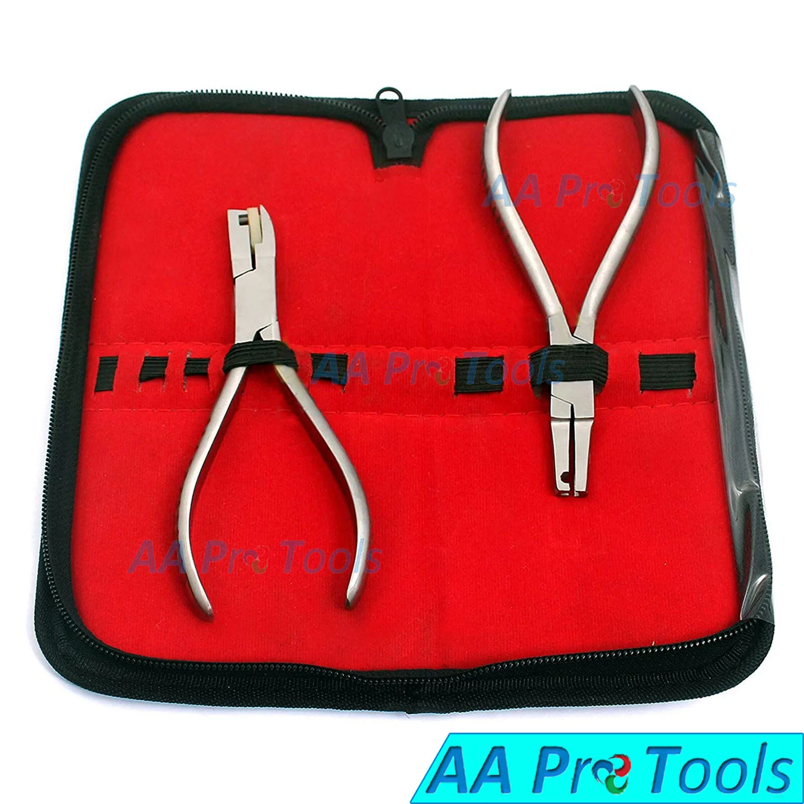 2 Nose Pad Arm Adjustable Pliers Eye Glasses Repair Tools Frames Glasses W/Case 2