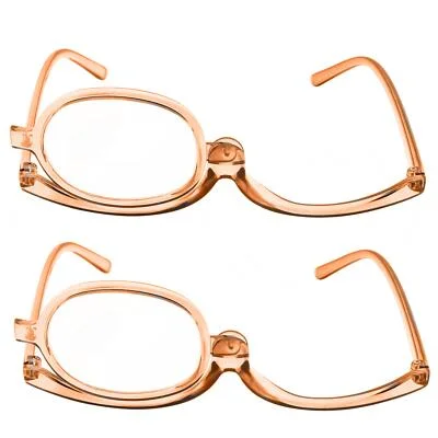 2 Pack | +2.00 | Magnifying Makeup Glasses Eye Womens Cosmetic Reading | Brown 1