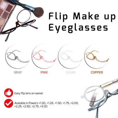 2 Pack | +2.00 | Magnifying Makeup Glasses Eye Womens Cosmetic Reading | Brown 2