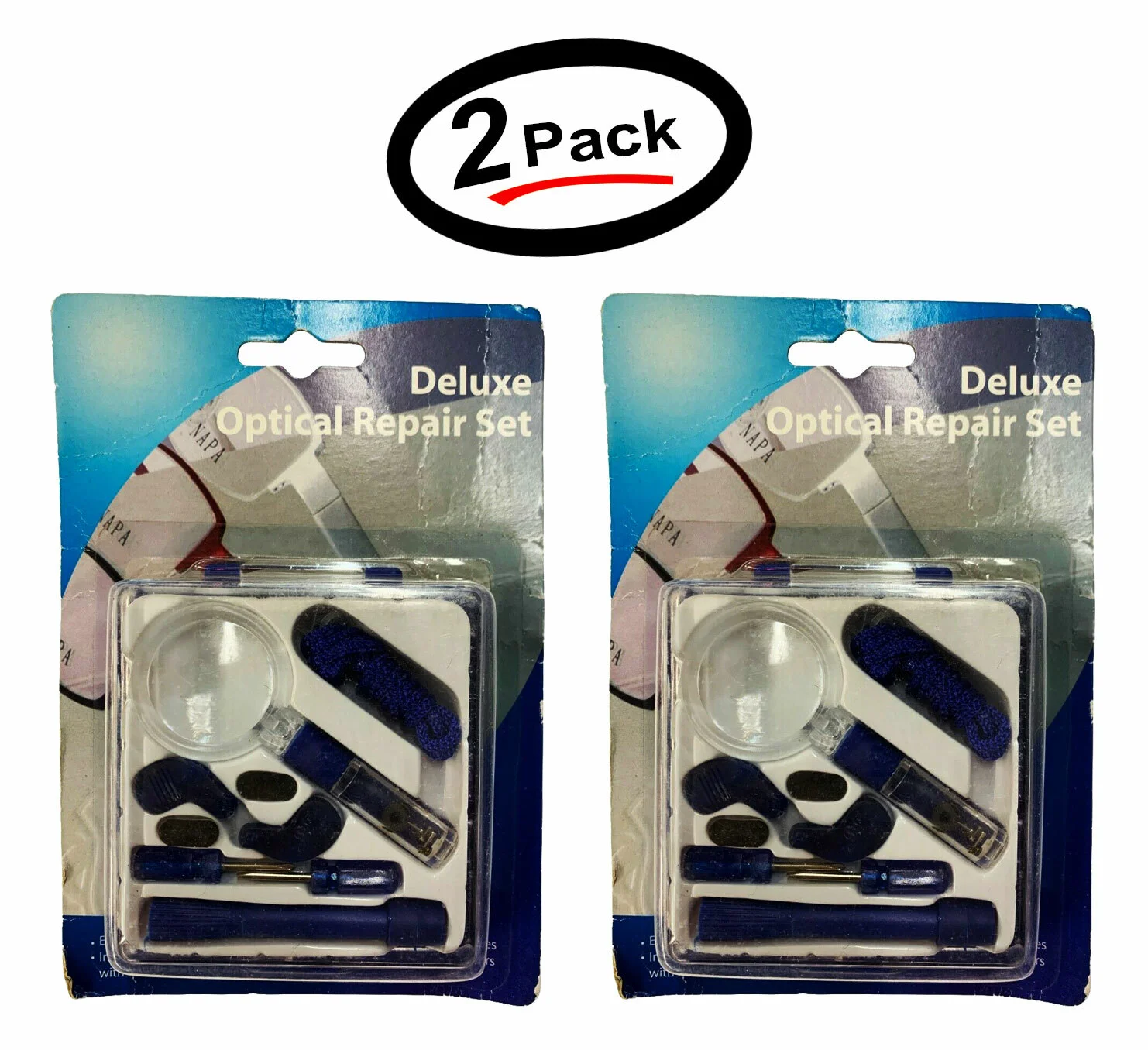 (2 Pack) Deluxe Optical Repair Set Eyeglasses Screws Screwdriver -Free Shipping