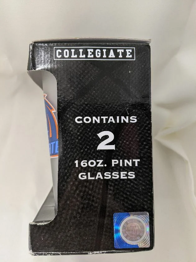 2 Pack New NCAA BOISE STATE BRONCOS Authentic Licensed 16 OZ Pint Frosted Glass 3