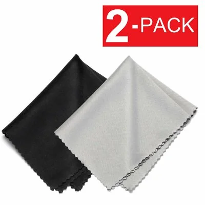 2-Pack Premium Microfiber Cloth Eyeglass Sunglasses Cleaning Camera LCD Screen