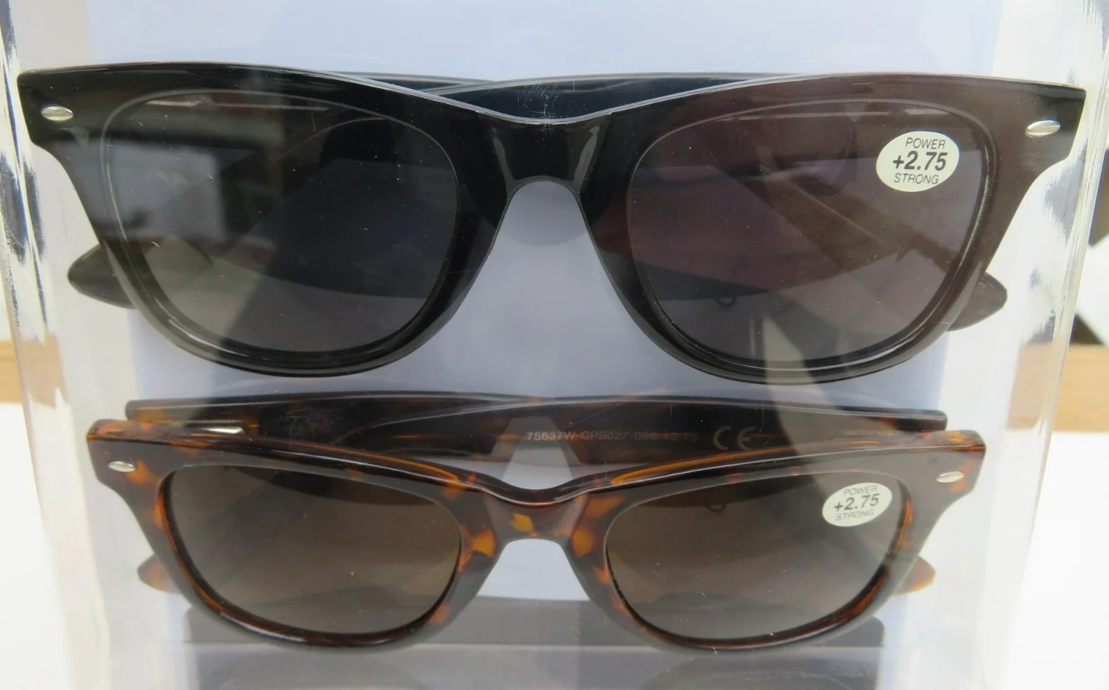 2 Pack Unisex Sunglass Readers Invisible Bifocal Reading Sunglasses +2.75 2