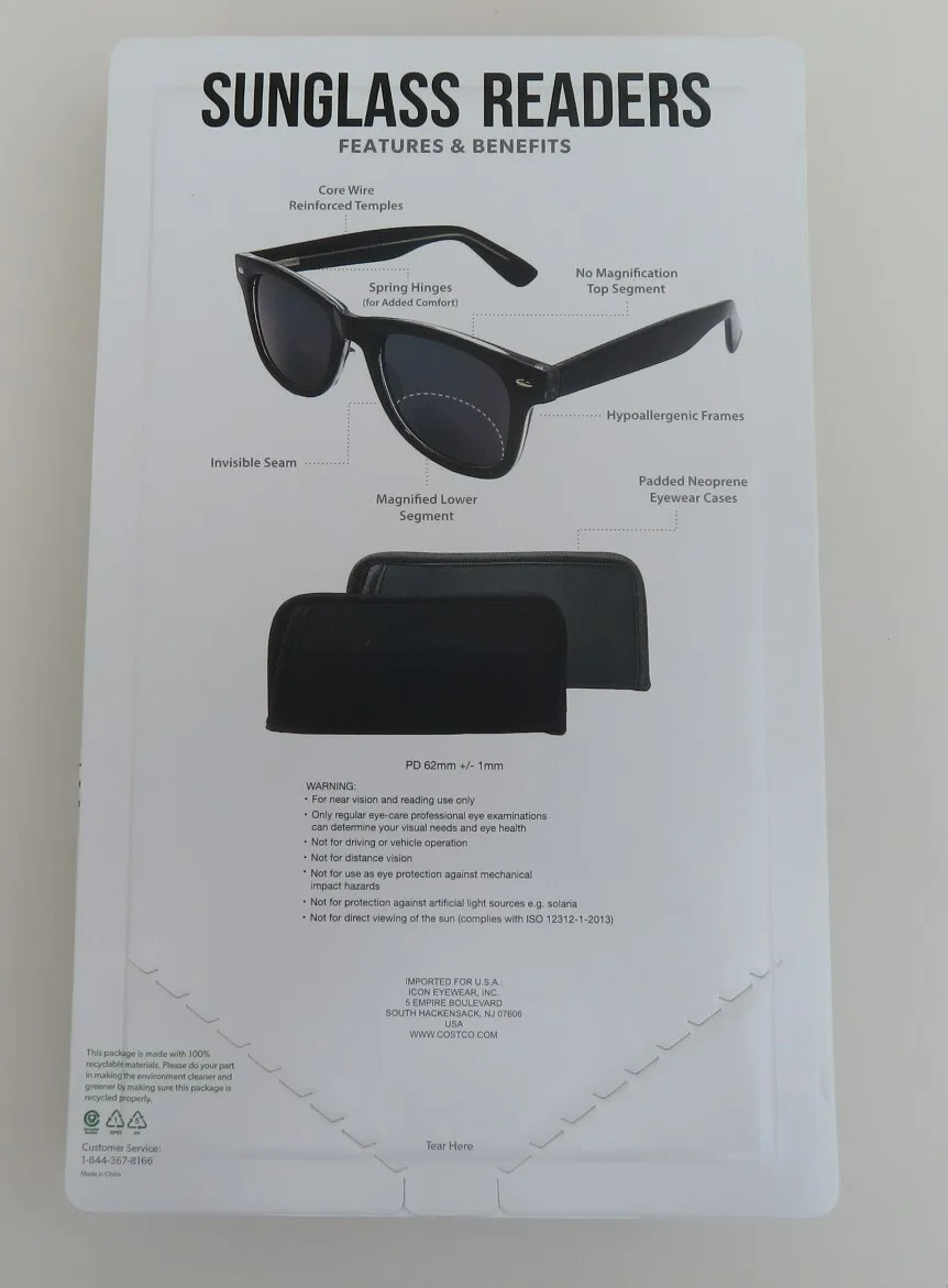 2 Pack Unisex Sunglass Readers Invisible Bifocal Reading Sunglasses +2.75 3