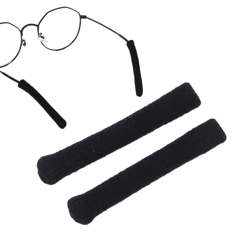 2 Pair Eyeglass Ear Cushions Soft Knitted Cotton anti Slip Temple Pads Eyeglass