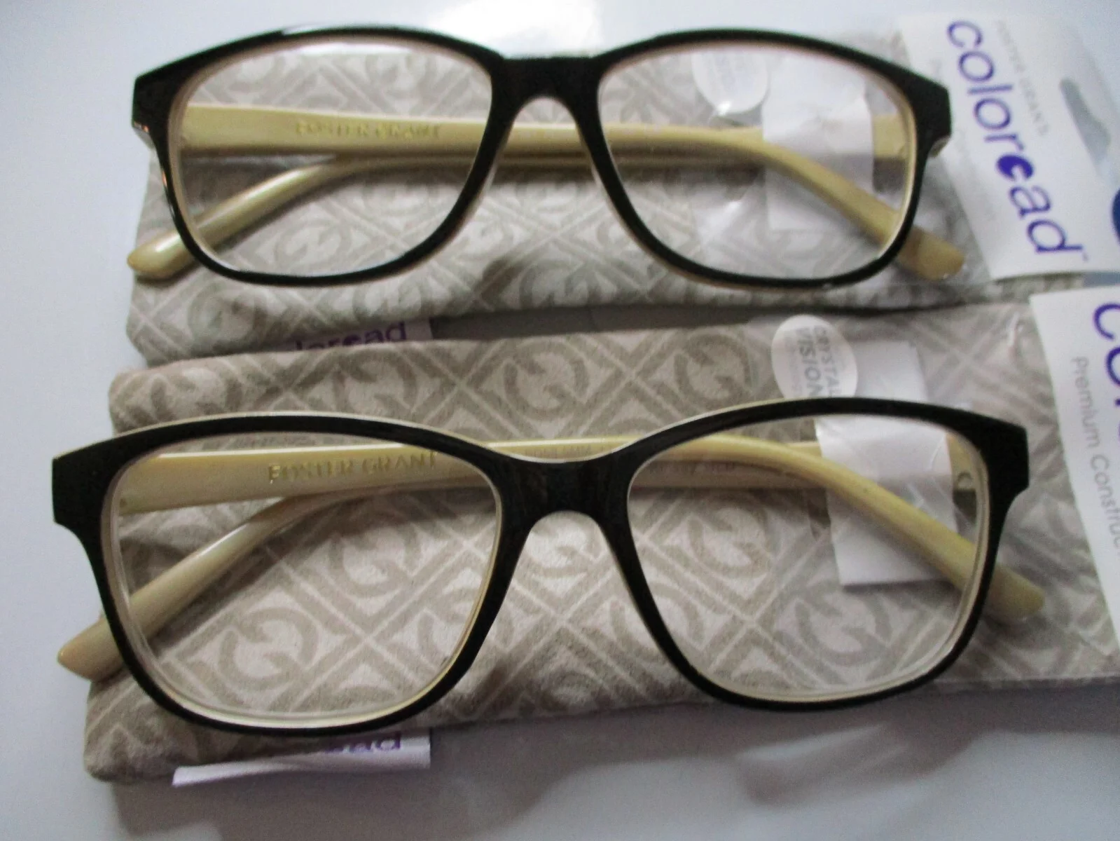2 Pair Foster Grant Kinsey Black Women Reading Glasses Case 2.50 2.75 3.25 New
