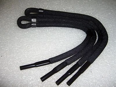 2 PAIR OF BLACK SUNGLASSES FLOATING NECK CORD STRAP EYEGLASSES LANYARD HOLDER