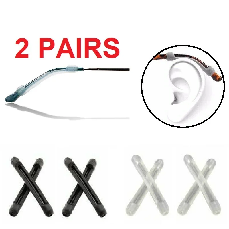 2 Pair Silicone Invisible Anti Slip & Anti Skid Ear Hook Ear Pads For Eyeglasses