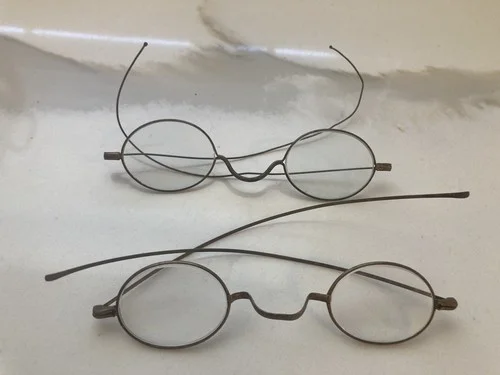 2 Pairs Antique Brass Ben Franklin Wire Rim Eyeglasses Frames