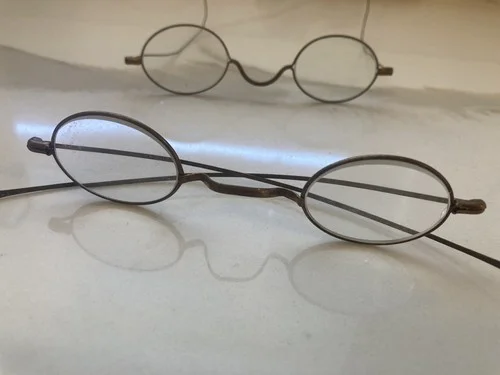 2 Pairs Antique Brass Ben Franklin Wire Rim Eyeglasses Frames 2