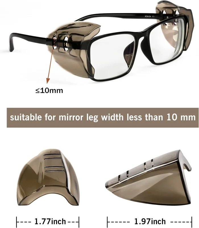 2 Pairs Eye Glasses Side Shields, Flexible Slip on Side Shields for Prescripti 4