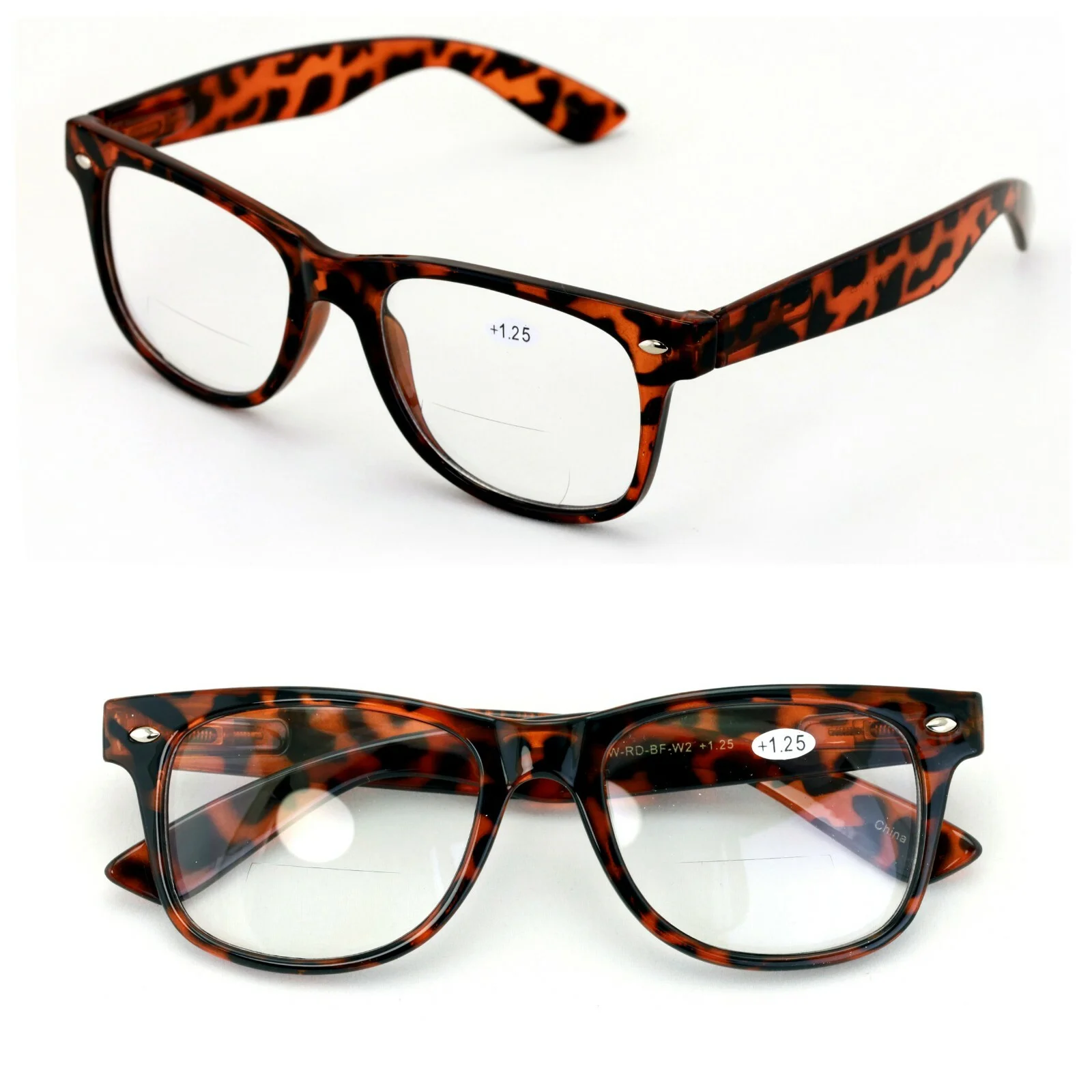 2 Pairs of Bifocal Reading Glasses - Spring Hinge Bi-Focal Readers - Men Women 2
