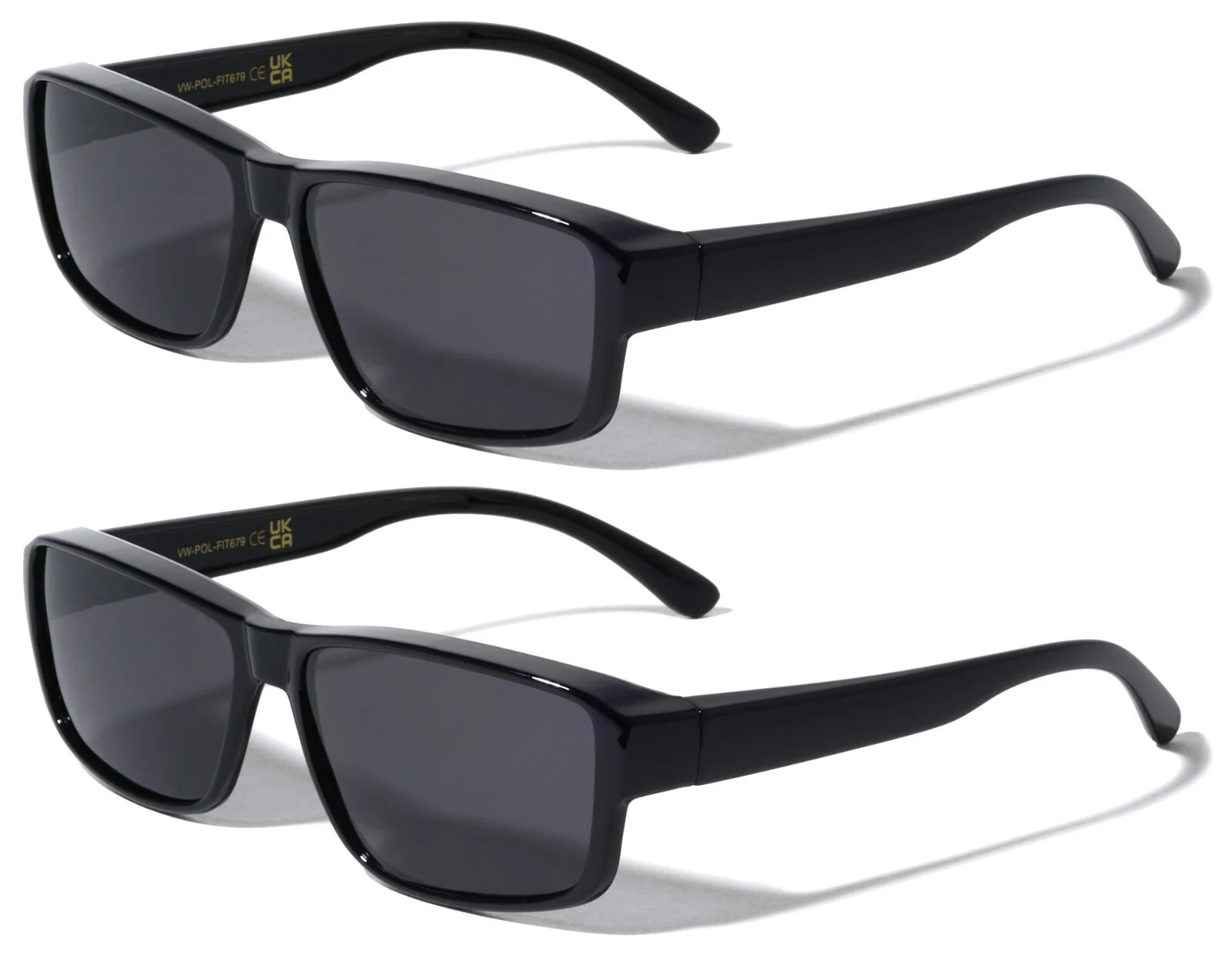 2 Pairs of Rectangular Polarized Fit Over Sunglasses Wear Over Eyeglasses Unisex 3