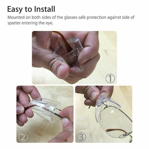 2 Pairs Universal Eyeglasses Side Shields-Flexible Slip-On Safety Glasses Shield 2