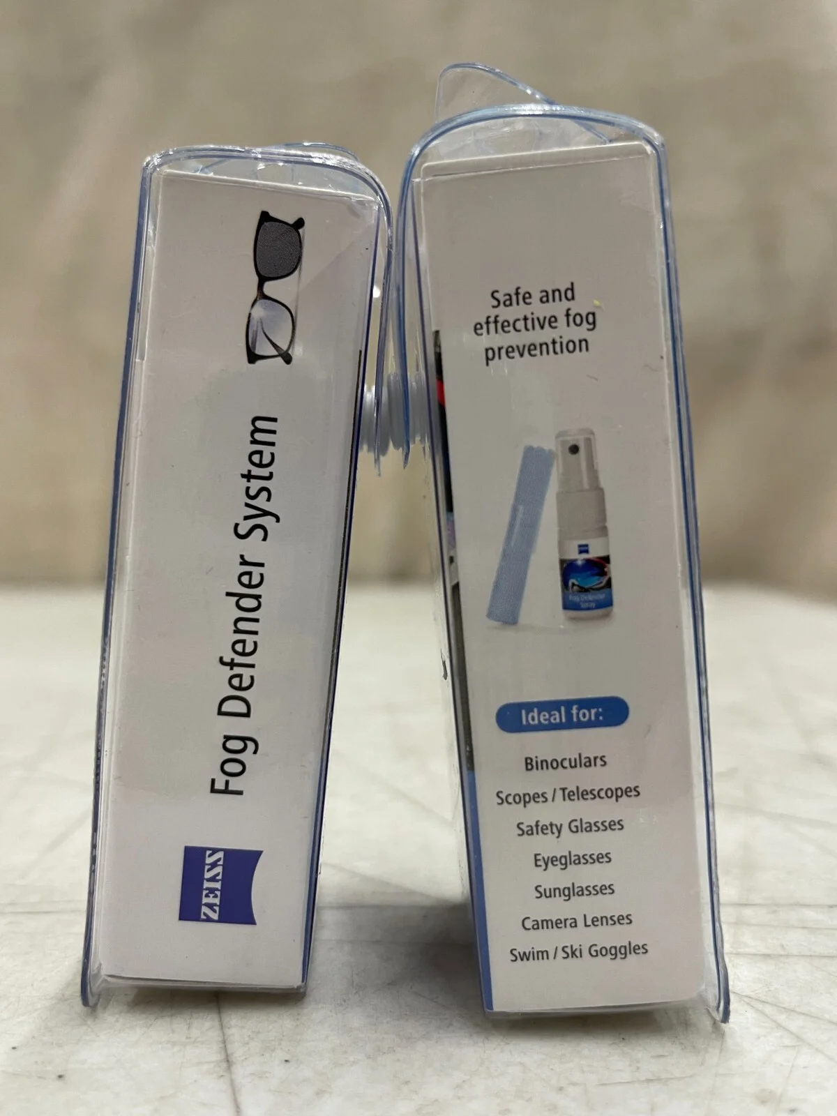 2 Pk. ZEISS Fog Defender System, Anti-Fog Solution Kit for Eye Glasses NEW 3