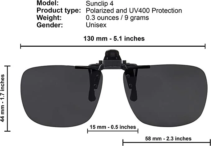 2 Polarized Sunglasses Clip On Flip Up Fit Over Prescription Glasses Eyeglasses 2