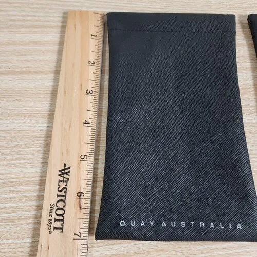 2 QUAY AUSTRALIA Sunglass Eyeglass Pinch Magnetic Soft Case Pouch Black 4