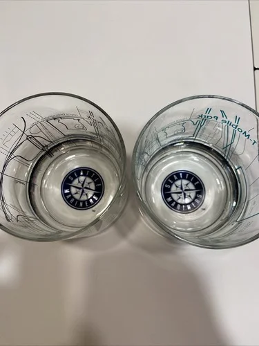 2 Seattle Mariners MLB T-Mobile Park Map Rocks Glasses 2