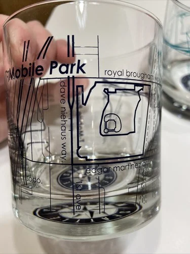 2 Seattle Mariners MLB T-Mobile Park Map Rocks Glasses 3