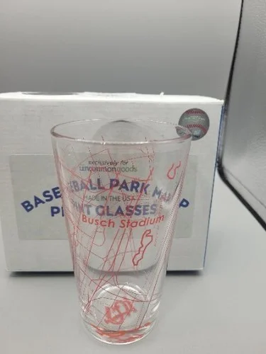 2 St. Louis Cardinals MLB Busch Stadium Map 16 oz Pint Glasses 4