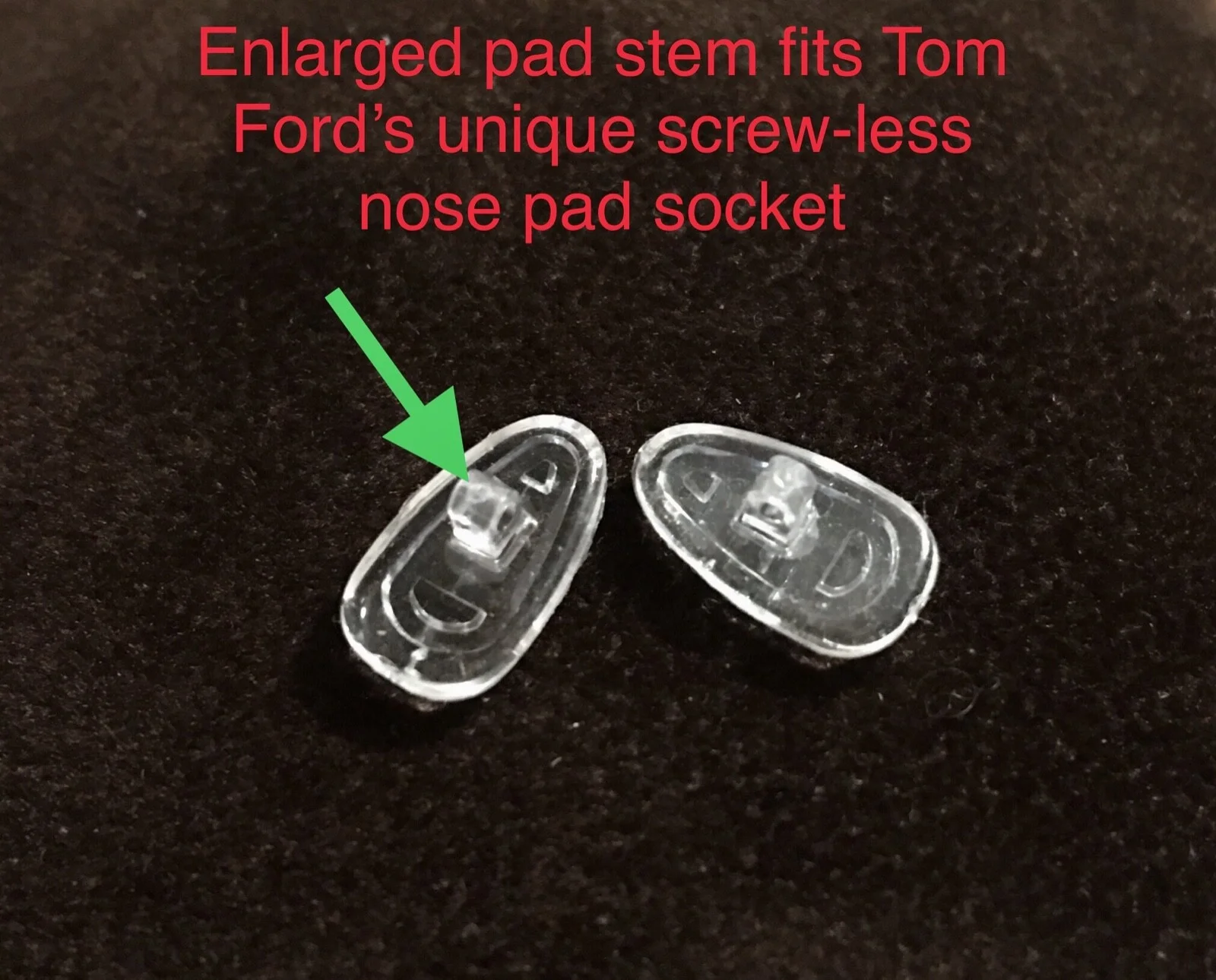 2 Two Pairs Replacement Silicone Nose Pads for Tom Ford Eyeglasses (Tear Drop)