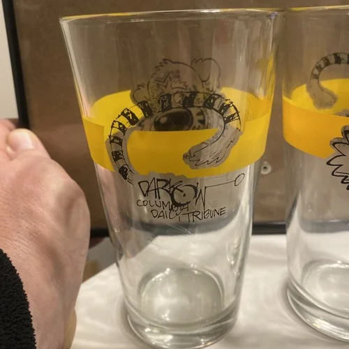 2 Vintage Missouri Tigers Glasses Truman Mizzou John Darkow Columbia Tribune 3