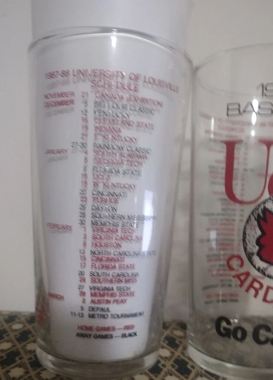 2 X Vintage 1987 1988 University of Louisville Cardinals Basketball GLASSES 2