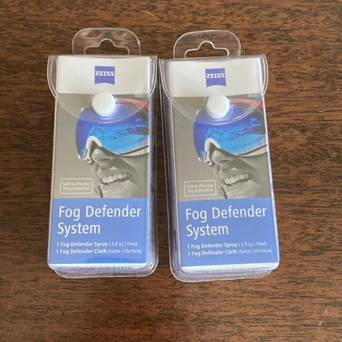 2 Zeiss Cleaner Anti-Fog Defender Spray & Cloth Kit for All Lenses & Eyeglasses