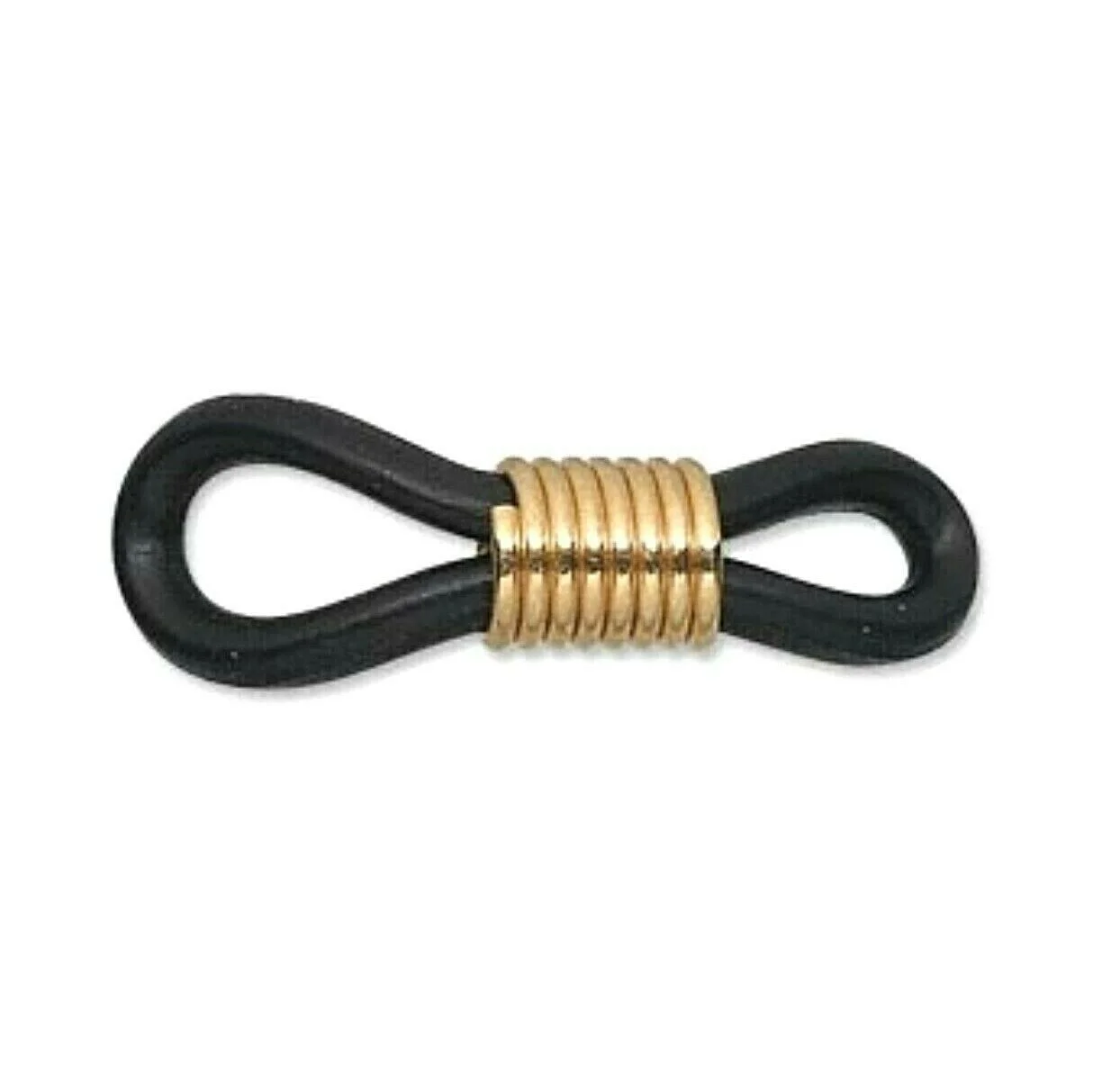 20 Black Silicone Gold Coil Sun Eye Glasses Eyeglass Holders Bead Findings